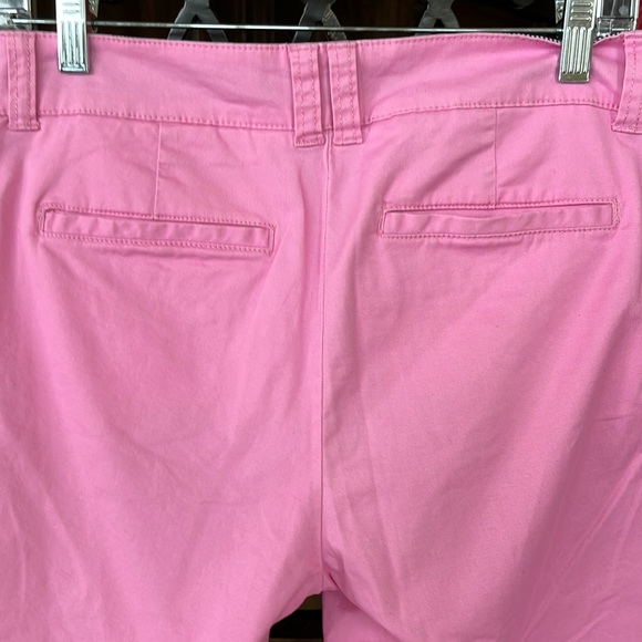 Crown & Ivy Pink Chino Pants Spring Summer Womens 8 Cotton Spandex Straight Leg - Picture 5 of 7